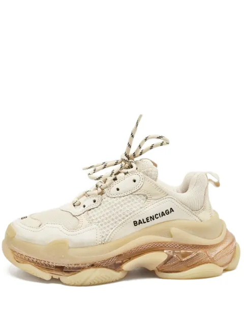 Balenciaga Pre-Owned Triple S leather sneakers Neutrals 1124819