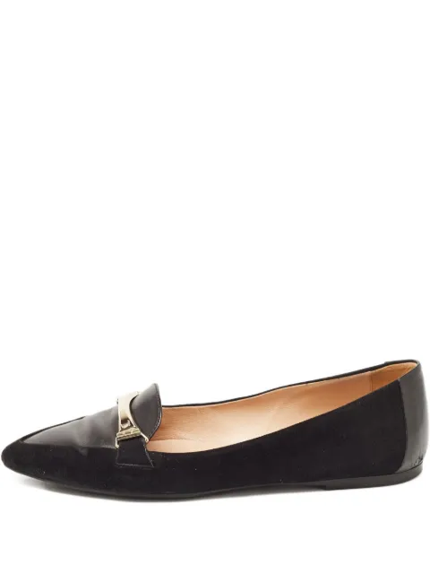 Tod's Vintage suede bar-detail loafers Black 850932