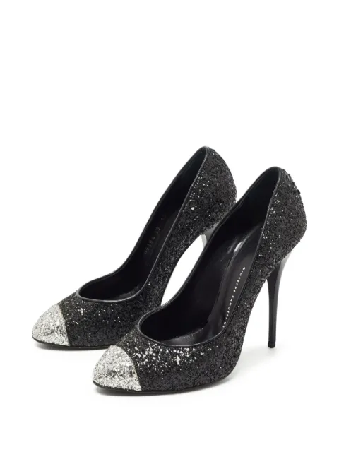 Giuseppe Zanotti Vintage 120mm glitter cap-toe pumps Black 784926