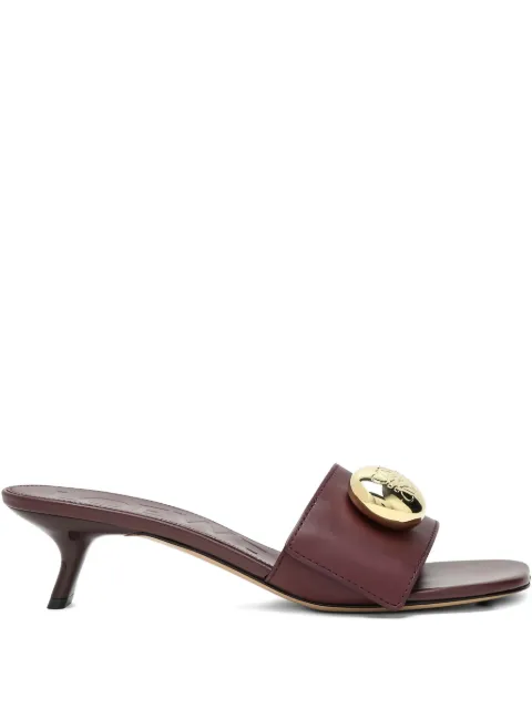 LOEWE 45mm pebble-embellished leather sandals Red L815465XAZ