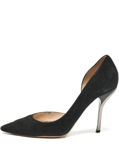 Jimmy Choo Pre-Owned Suede Pointed Toe Pumps Black 1141644
