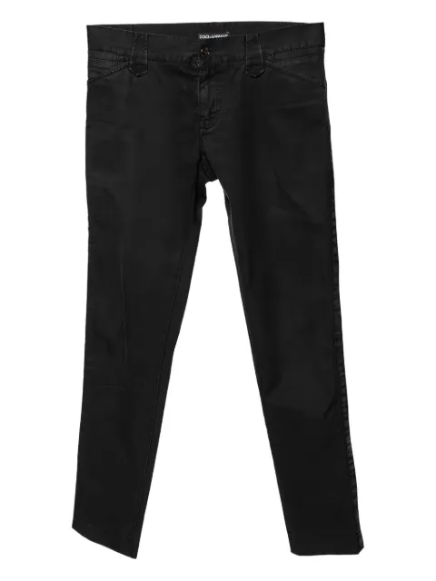 Dolce & Gabbana Pre-Owned Logo Plaque Pocket Trousers Black 569129