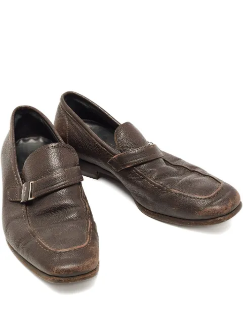 Ferragamo Pre-Owned leather buckle shoes Brown 839459