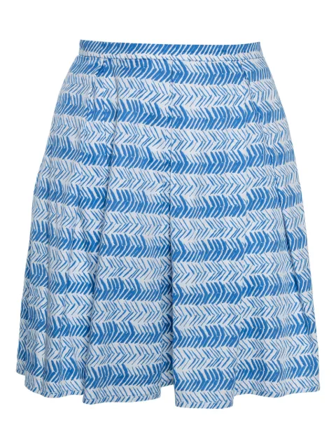 Weekend Max Mara arrow-print pleated mini skirt Blue 505725