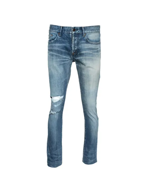 Saint Laurent Pre-Owned washed distressed jeans Blue 306973
