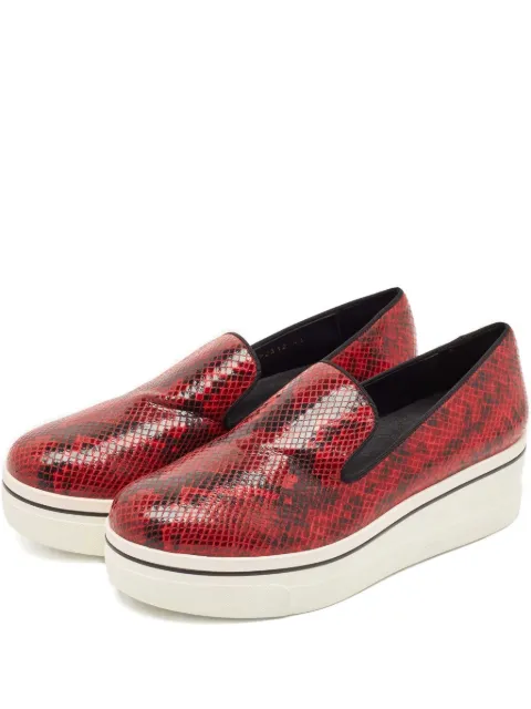 Stella McCartney Pre-Owned platform snake-effect loafers Red 1129609