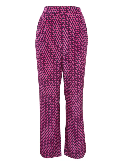 Diane Von Furstenberg Vintage 2023 geometric print silk trousers Pink 1064271