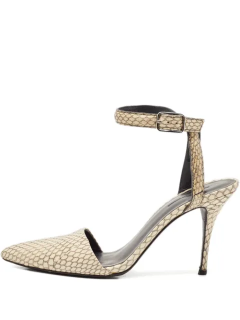 Pre-Owned Alexander Wang 100mm snakeskin ankle-strap pumps Neutrals 1104298