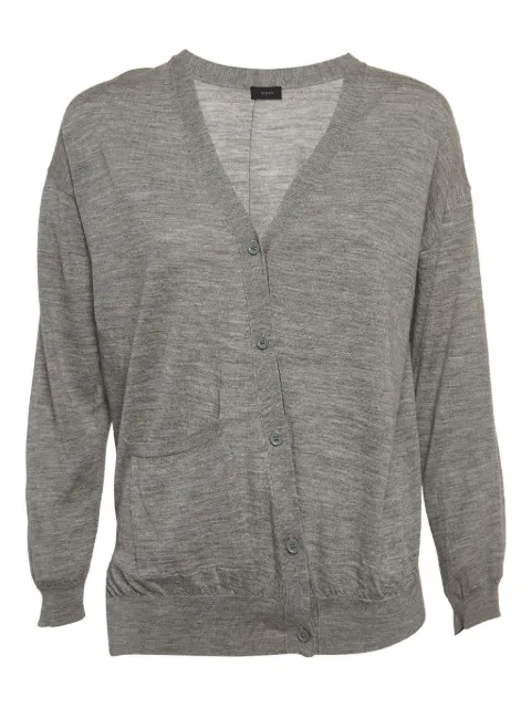 JOSEPH asymmetrical rib knit cardigan Grey 969465