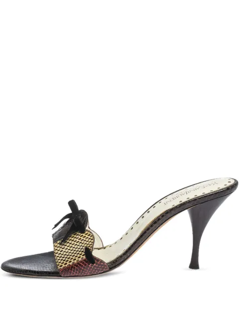 Saint Laurent Pre-Owned snakeskin bow sandals Brown 296504