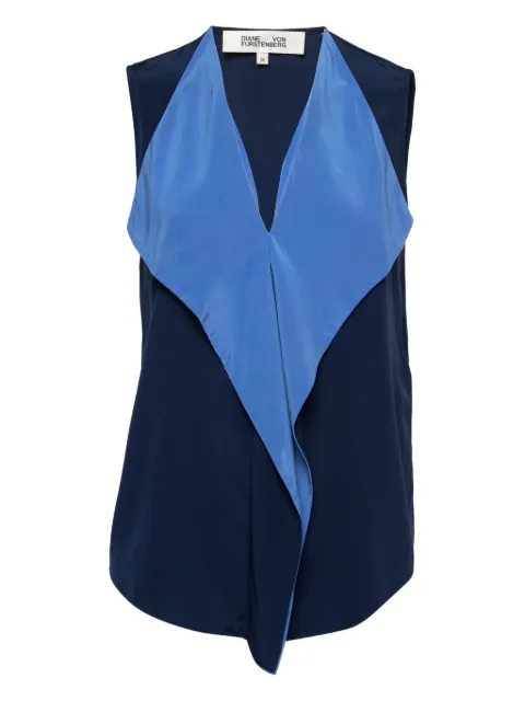 Diane Von Furstenberg Vintage 2024 draped silk top Blue 725955