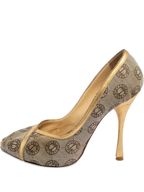 Loriblu 2024 Monogram Gold Trim Pumps Neutrals 468741