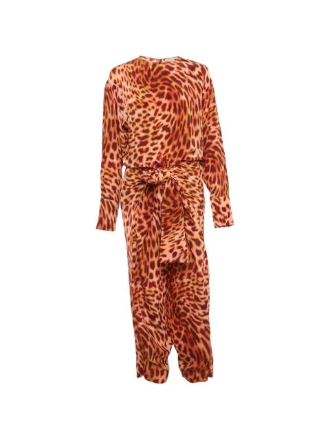 Stella McCartney Pre-Owned leopard-print tie-up jumpsuit Orange 1133841