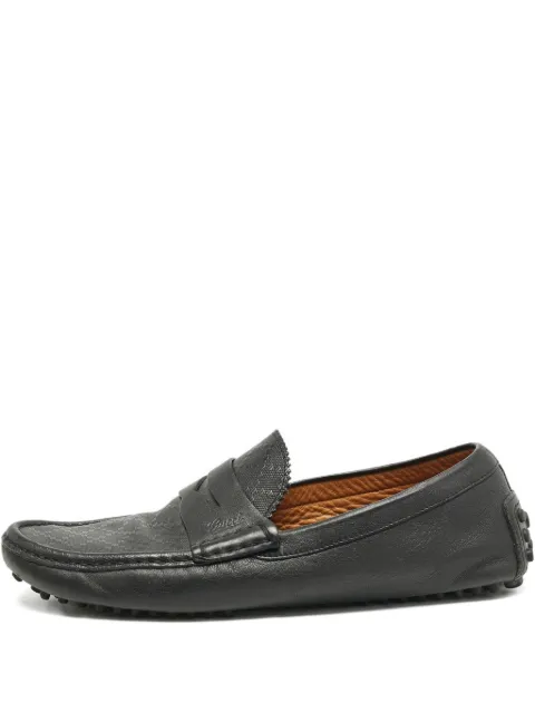 Gucci Pre-Owned Leather Diamante Loafers Black 1156557