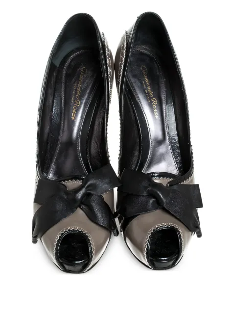 Gianvito Rossi 2024 Bow Peep Toe Pumps Grey 255916