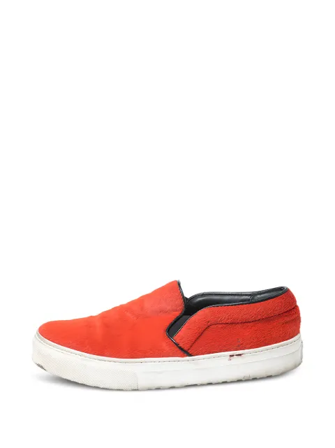 Celine Pre-Owned leather slip-on sneakers Orange 252578