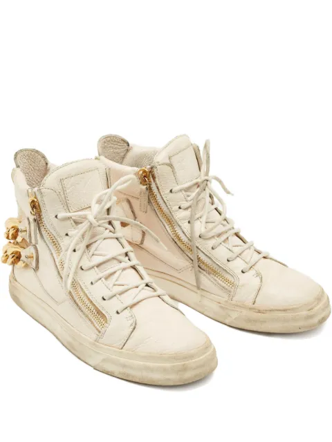 Giuseppe Zanotti Vintage 2024 Chain Detail Leather Sneakers Neutrals 1148685