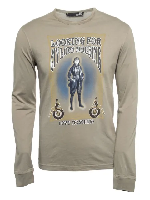 Moschino Pre-Owned graphic-print long-sleeve T-shirt Green 855052