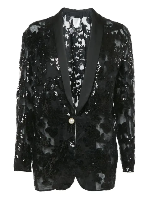 Ingie Paris sequin-tulle blazer Black 1129176