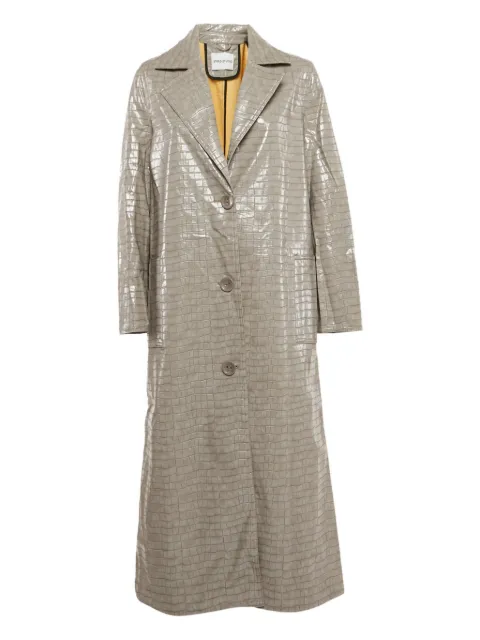 STAND STUDIO pre-owned croc-embossed coat Neutrals 1101437