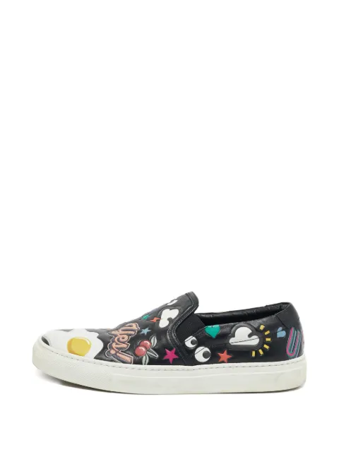 Anya Hindmarch leather slip-on sneakers Black 1134019
