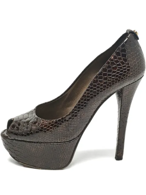 Stuart Weitzman 130mm leather heeled pumps Brown 1038876