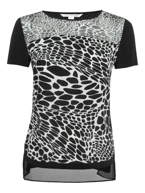 Diane Von Furstenberg Vintage graphic-print silk T-shirt Black 1000223