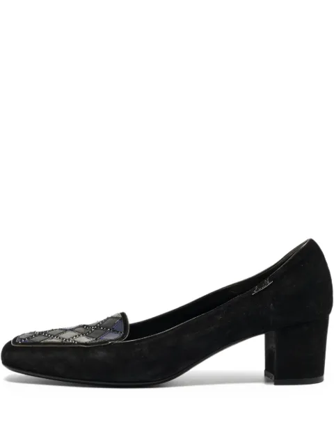 Loriblu 2024 square toe embellished pumps Black 926122