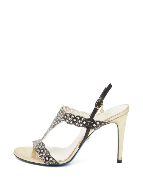 Loriblu geometric leather sandals Black 1089027