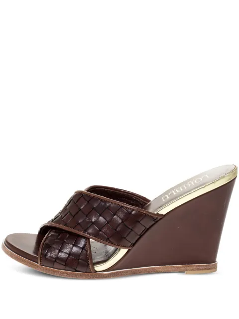 Loriblu 100mm interwoven wedge sandals Brown 310853