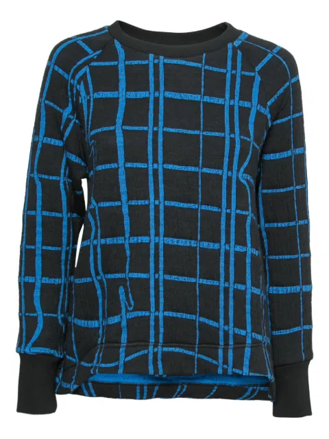 Kenzo Pre-Owned check-pattern crew-neck sweater Black 668352
