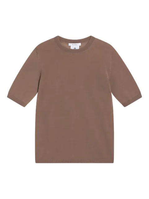 Max Mara short-sleeve round-neck wool T-shirt Brown 2521366161600