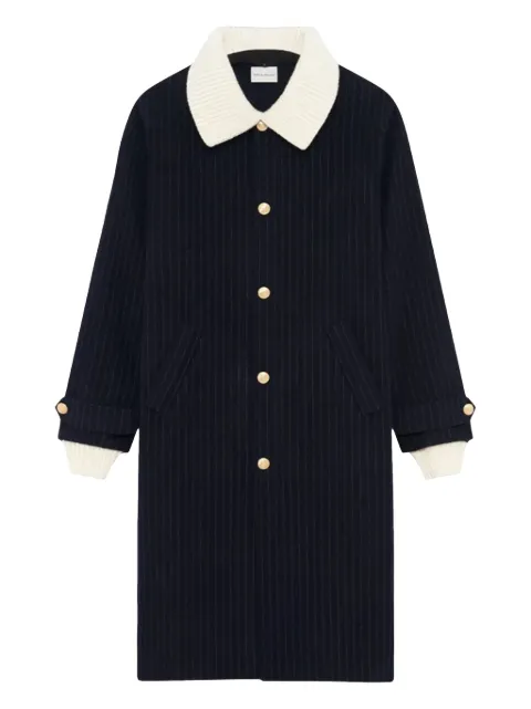 Drôle De Monsieur Le Manteau Pinstripes coat Blue CT143WO041