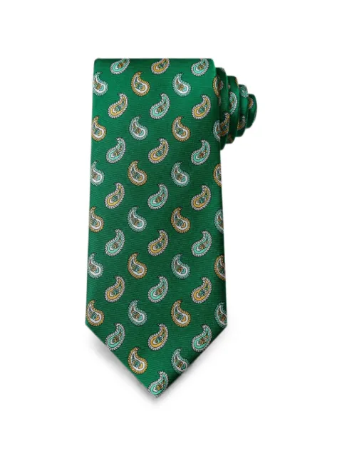 Bona Furtuna paisley-print silk-twill tie Green 9CR902213