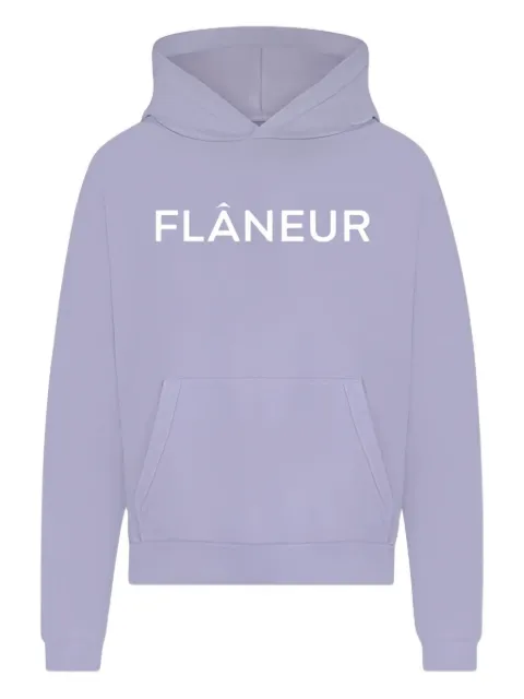 FLÂNEUR logo-print hoodie Purple FHOO041650