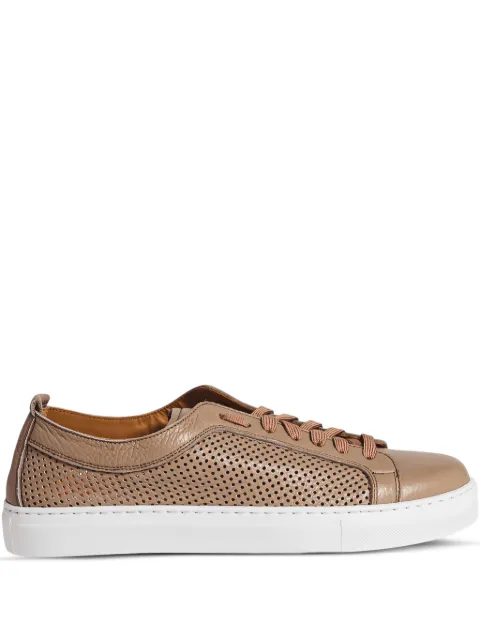 CALCE perforated leather sneakers Neutrals X2237CAMEL