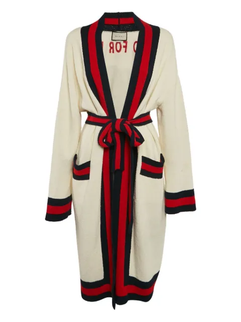 Gucci Pre-Owned tiger-embroidered cardigan Neutrals 1133473