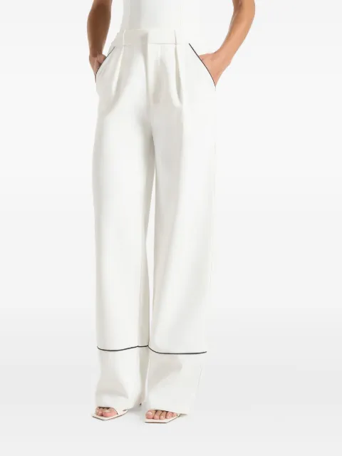 Manière De Voir Mina contrast piped pleated trousers White WMN3872