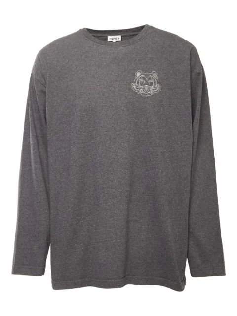 Kenzo Pre-Owned embroidered-logo sweater Grey 866257