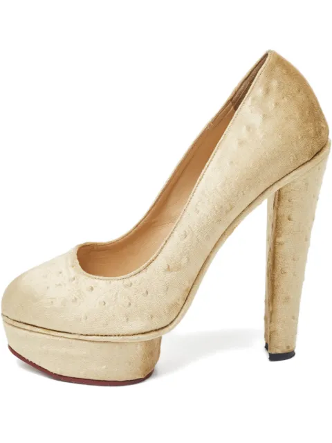 Charlotte Olympia 2024 150mm Dolly platform pumps Gold 848094