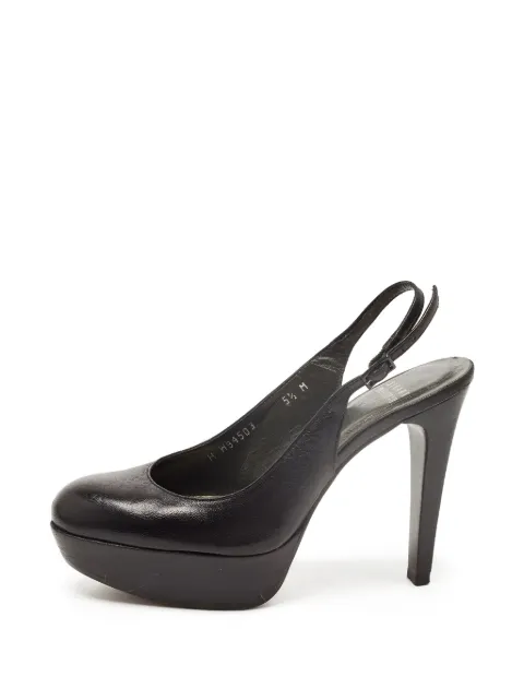 Stuart Weitzman leather slingback pumps Black 814577