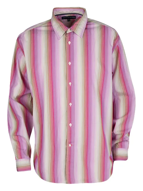 Tommy Hilfiger striped-pattern cotton shirt Pink 125587
