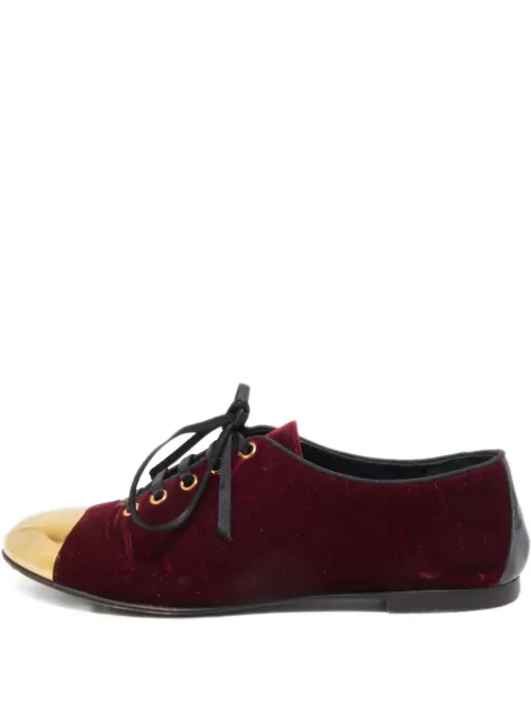 Giuseppe Zanotti Vintage lace-up velvet cap-toe shoes Red 802694