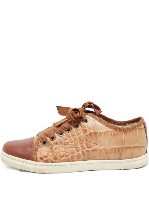 Lanvin Pre-Owned embossed-leather sneakers Brown 870524