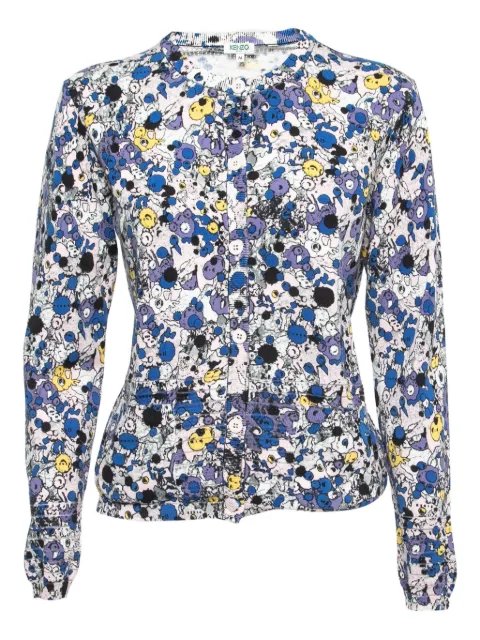 Kenzo Pre-Owned printed cardigan Blue 751383