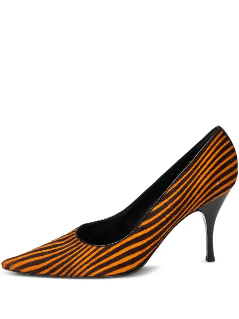 Sergio Rossi Vintage 100mm striped pony-hair pumps Brown 508061