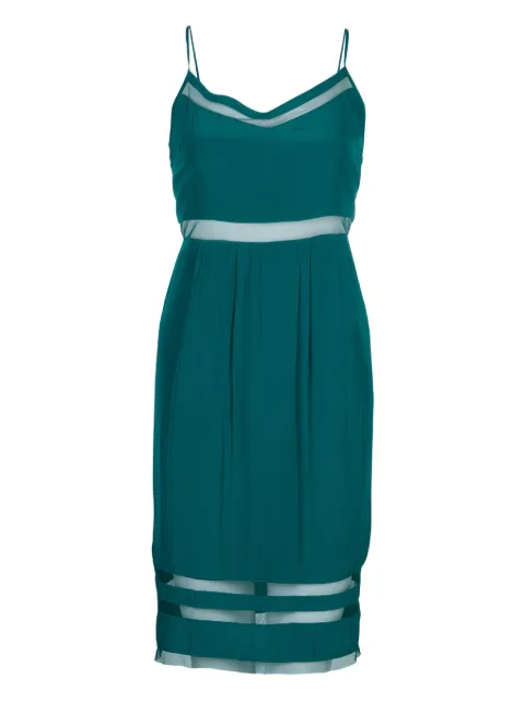 Elizabeth and James sleeveless mesh-insert mini dress Green 59849