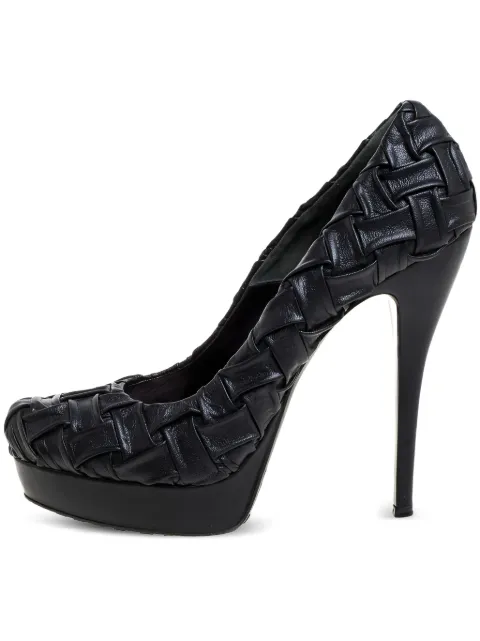 Loriblu Pre-Owned 145mm woven-leather pumps Black 905270