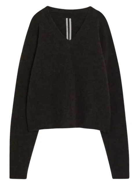 Rick Owens v-neck wool sweater Brown RU02E1650KWP