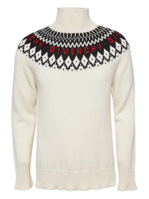 Givenchy Pre-Owned Fair-Isle turtleneck sweater Neutrals 980589